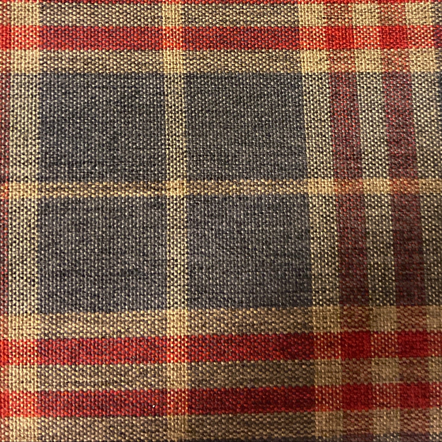 Archie Eyelet Curtains by Ashley Wilde - Check Design - Red or Denim