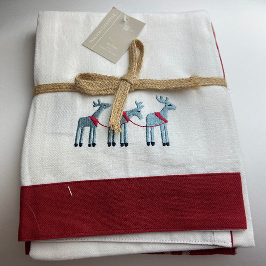 Reindeer Tea Towel Set by Walton Lifestyle