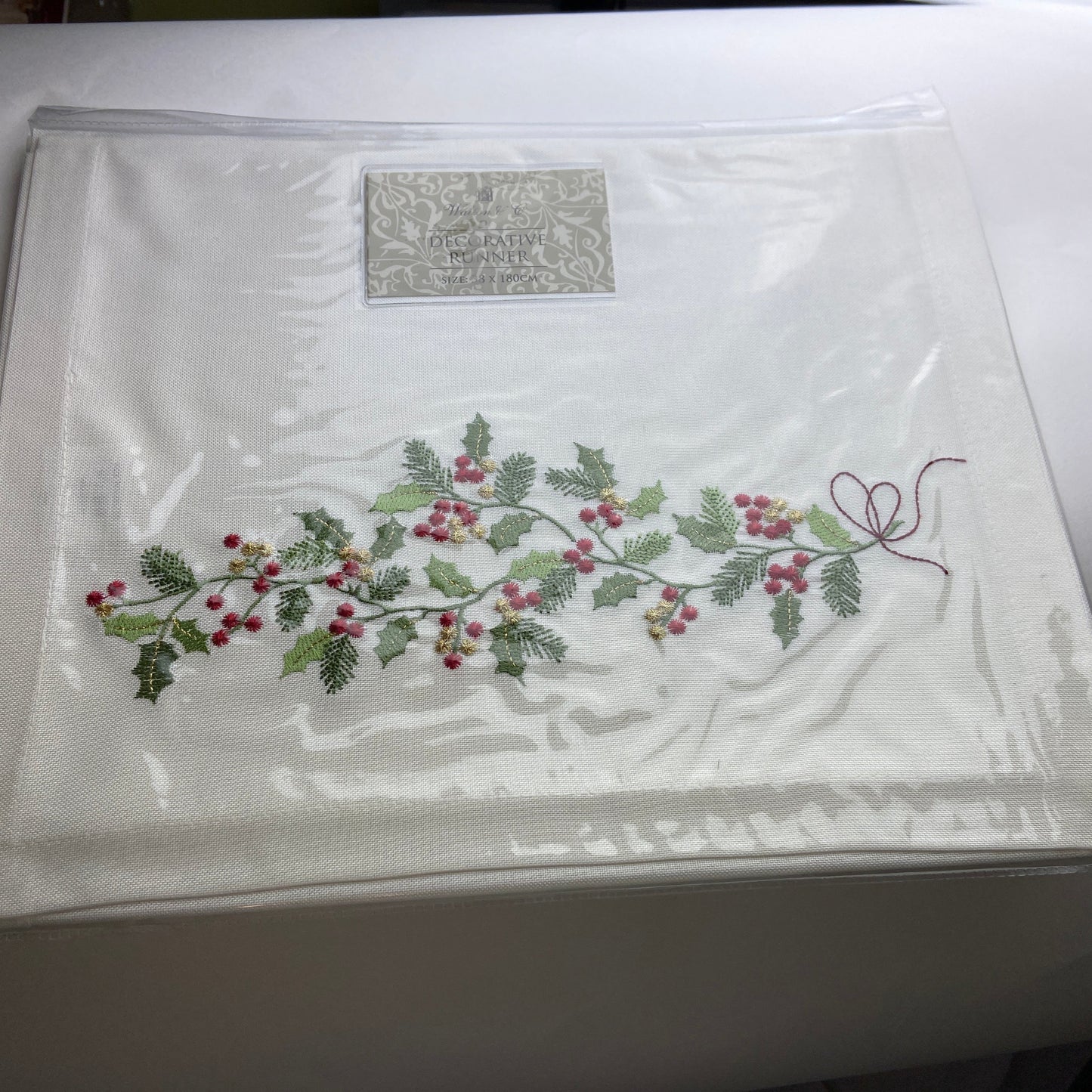 Decorative Holly Table Runner by Walton & Co.