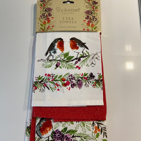 Winter Chorus Set of 3 Tea Towels by Cooksmart