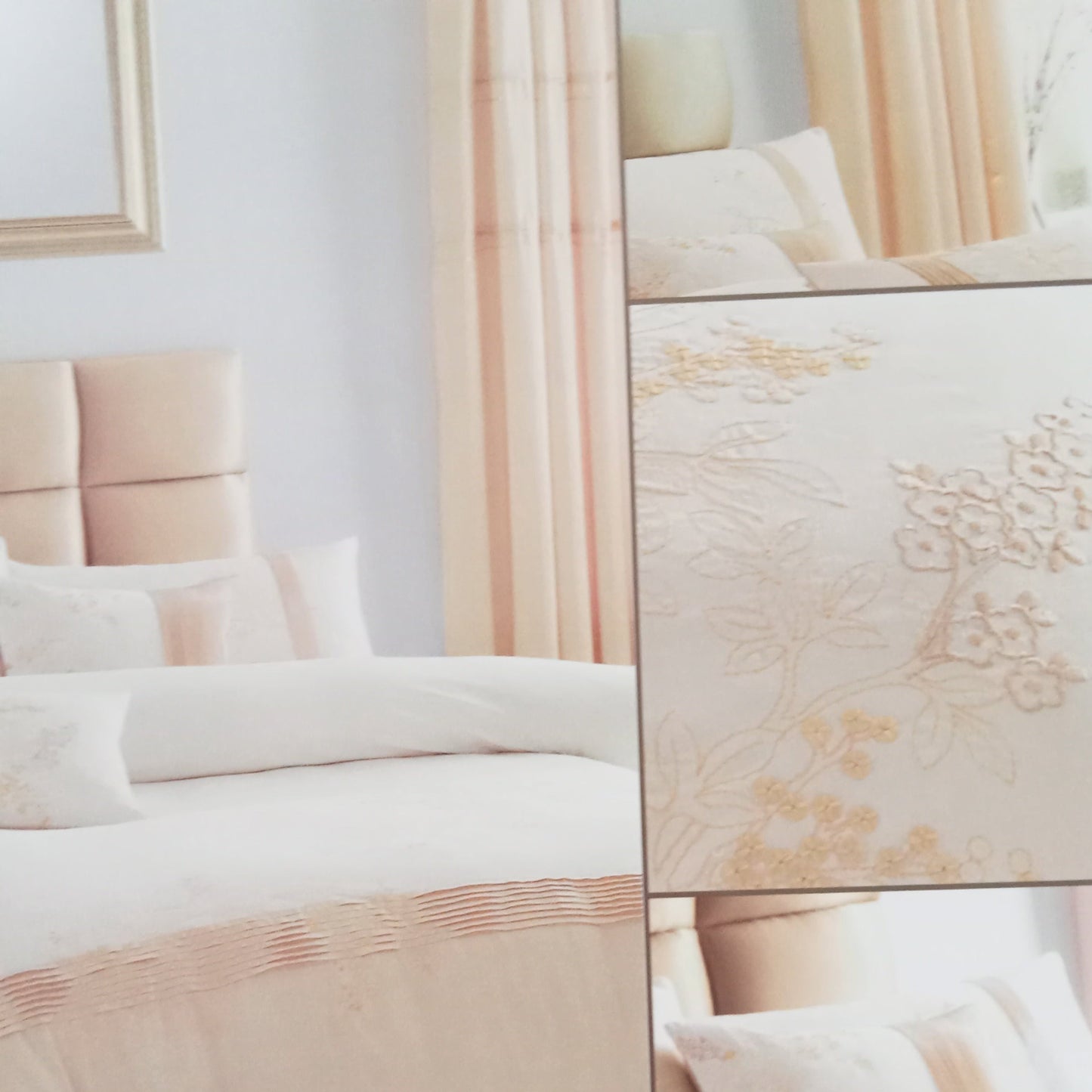 Enya Duvet Set by Catherine Lansfield - Super King - Gold & Cream