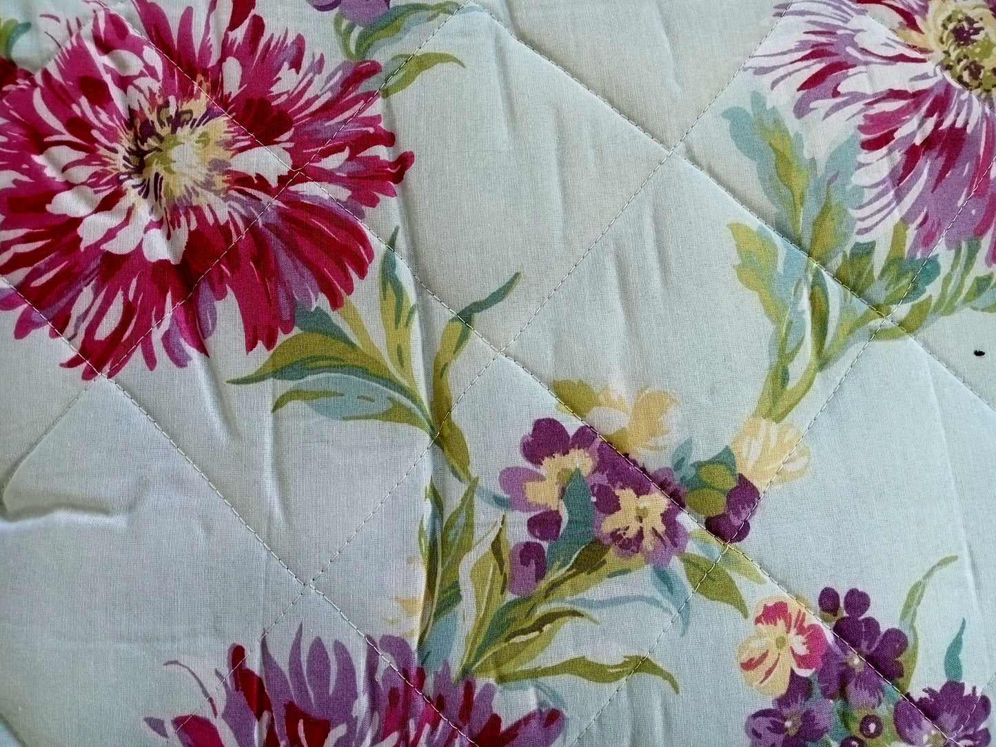 Chrysanthemum Check Duvet Set by Catherine Lansfield - Front Floral - Reverse Check Design