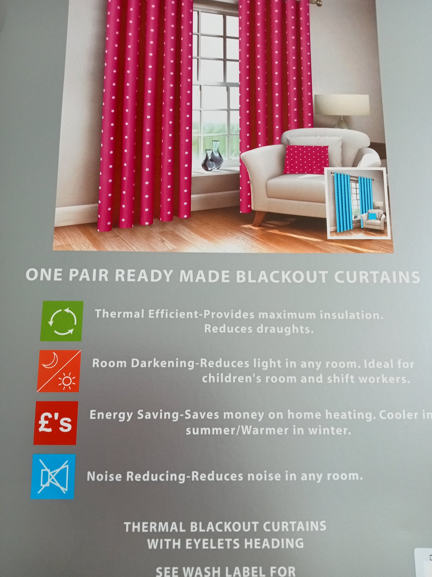 Dotty Eyelet Curtains by E A Design
