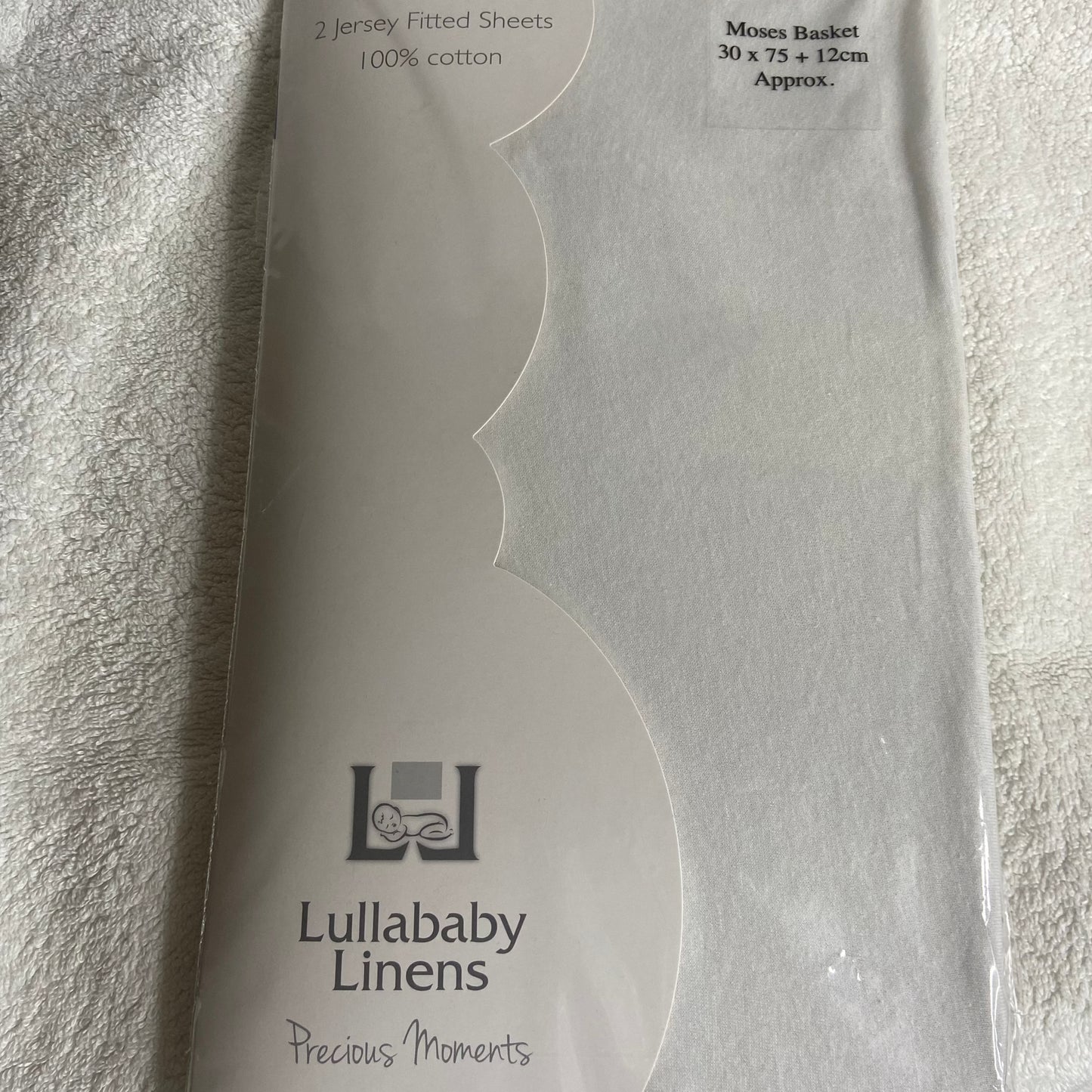 Fitted Sheets x 2 for Moses Basket by Lullababy Linens