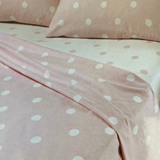 Brushed Polka Sheet Set by Catherine Lansfield - 100% Brushed Cotton