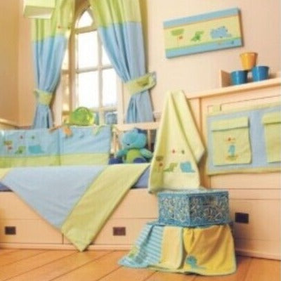 Croc & Rumble Cot Bed Quilt & Pillowcase Set by Dormouse