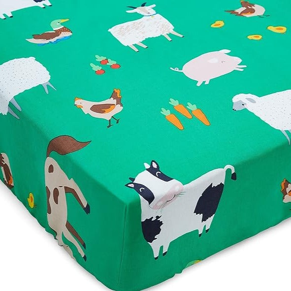 Farmyard Animals Fitted Sheet by Catherine Lansfield