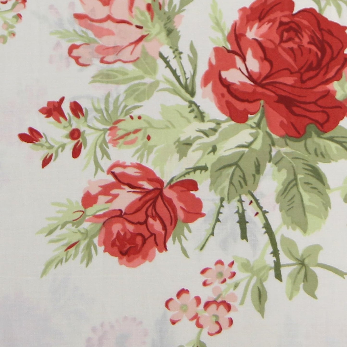 Francine Duvet Set by Janet Reger - Red & Green Floral Print - Reversible