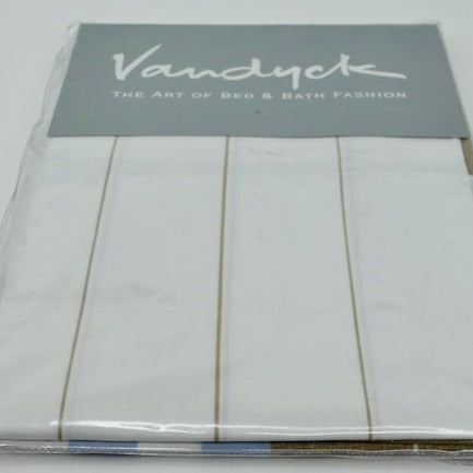 Spring Stripe Pillowcase by Vandyck (white, sand & blue)