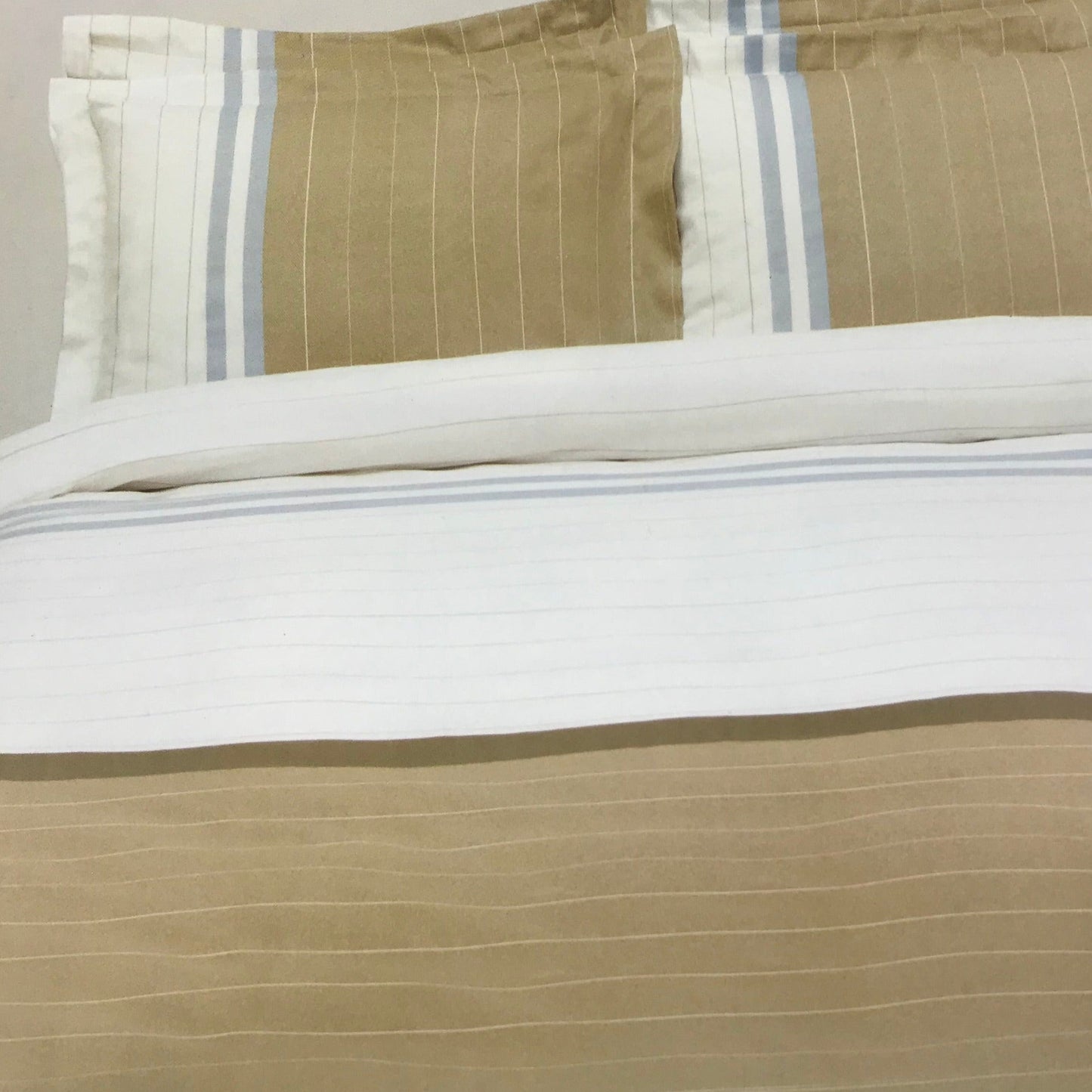 Spring Stripe Pillowcase by Vandyck (white, sand & blue)
