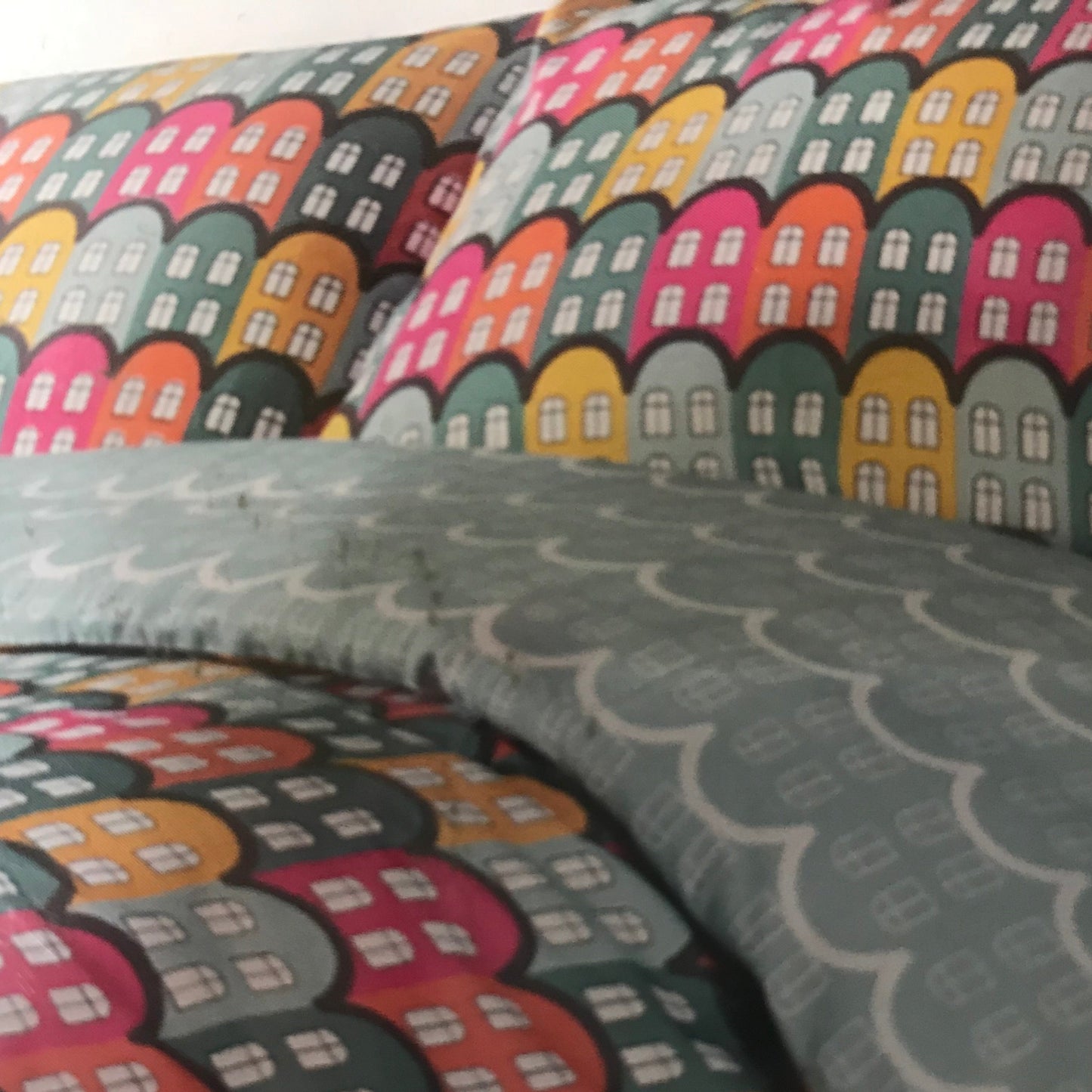 Retro Houses Duvet Set by Humming Bird