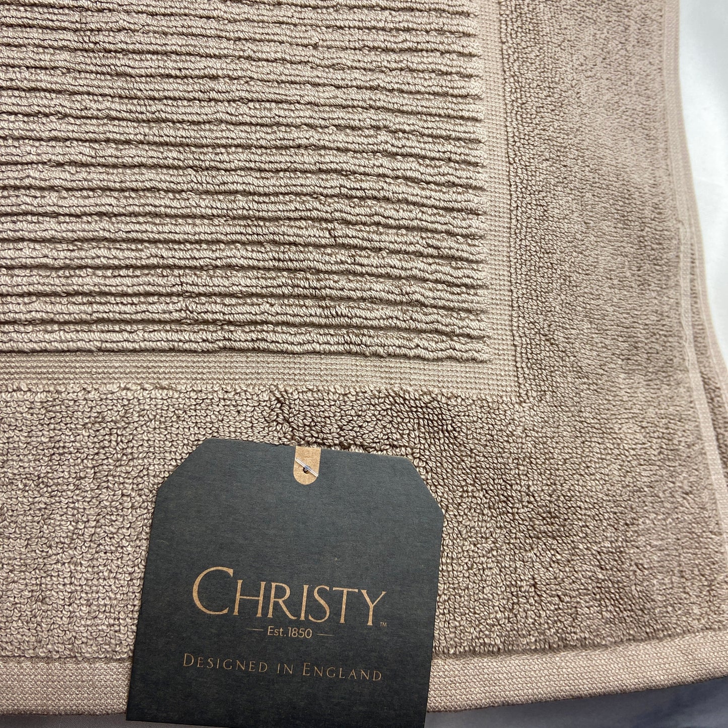 Supreme Bath Mat by Christy - 50 cm x 90 cm - 100% Cotton - Colours Stone, Mocha, Damson & Plum