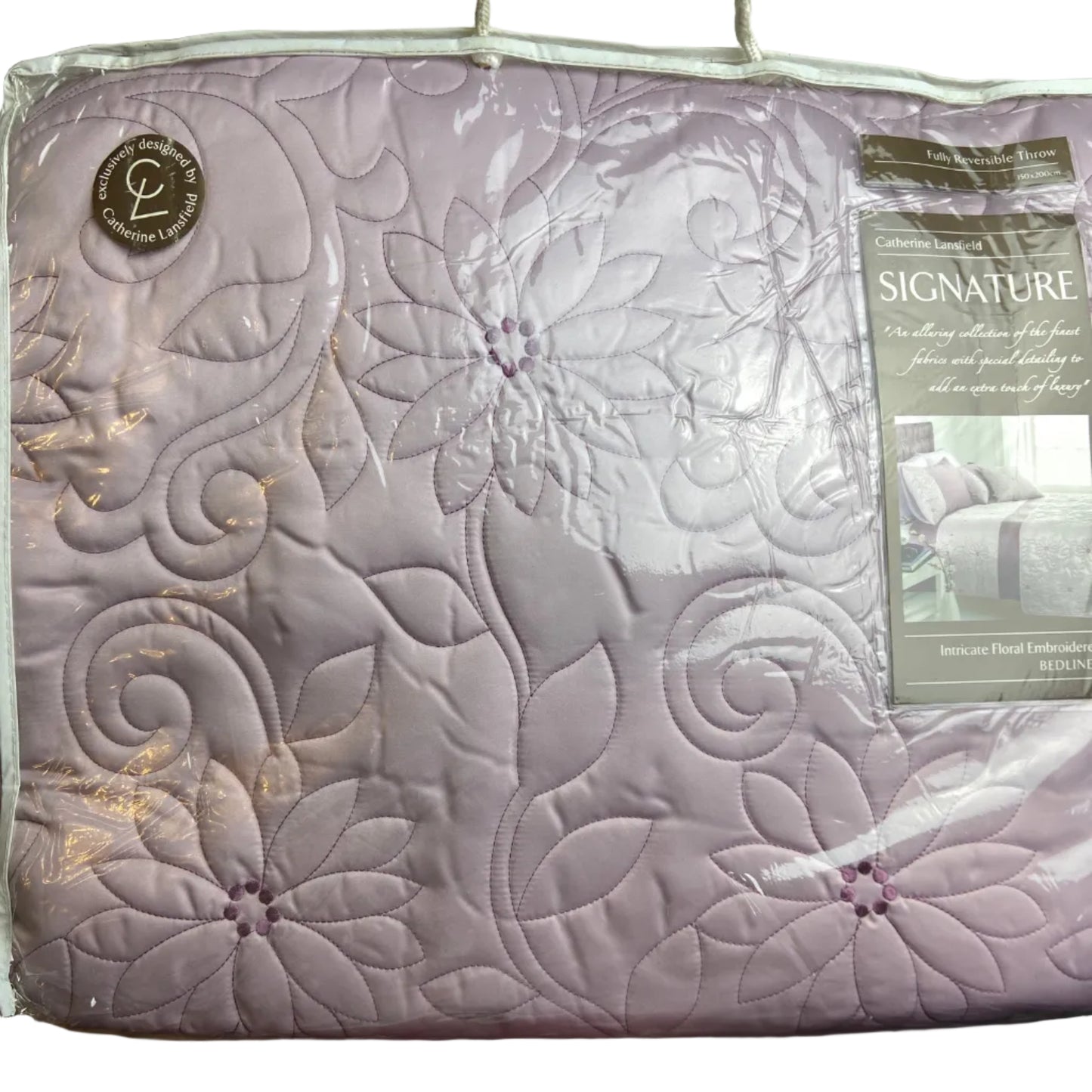 Daisy Throw by Catherine Lansfield - Soft Gold & Black or Heather & Lilac - 150 x 200 cm