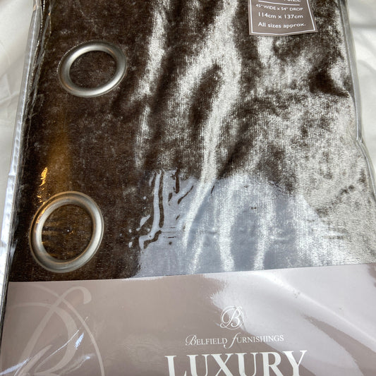 Opulence Praline Eyelet Curtains by Belfield Furnishings - 45 in x 54 in