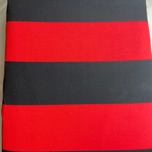 Curtians Red & Black Stripes