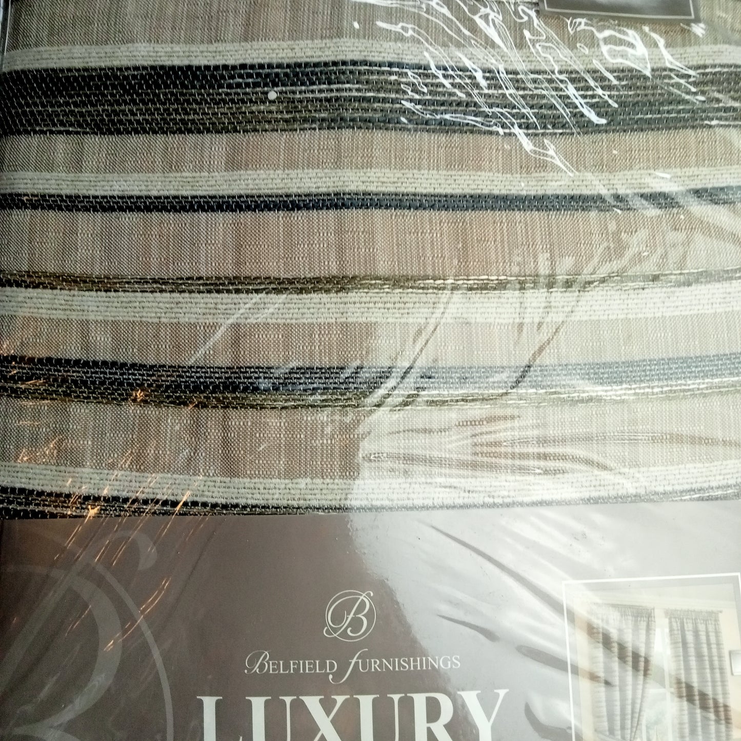 Chicago Striped Pencil Pleat Curtains by Belfield Furnishings - 46 in x 54 in