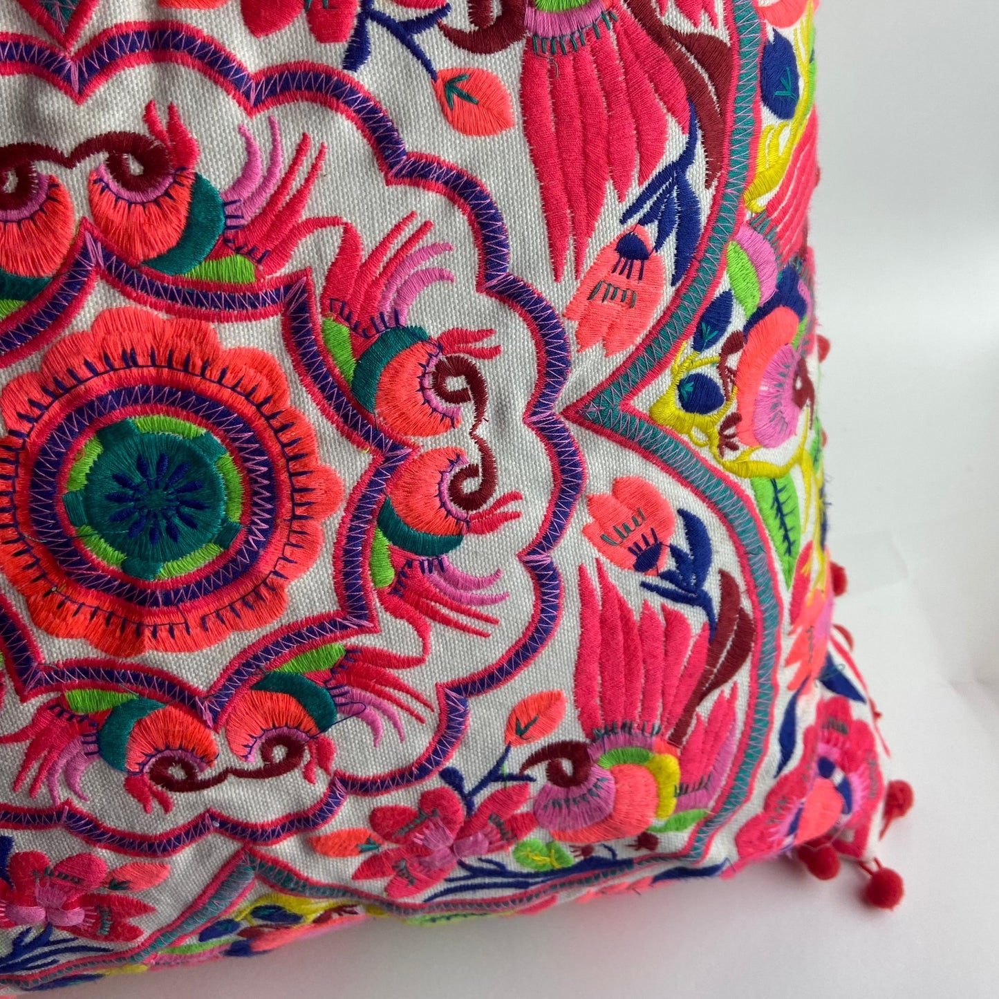 Acapulco Embroidered Cushion by Bombay Duck
