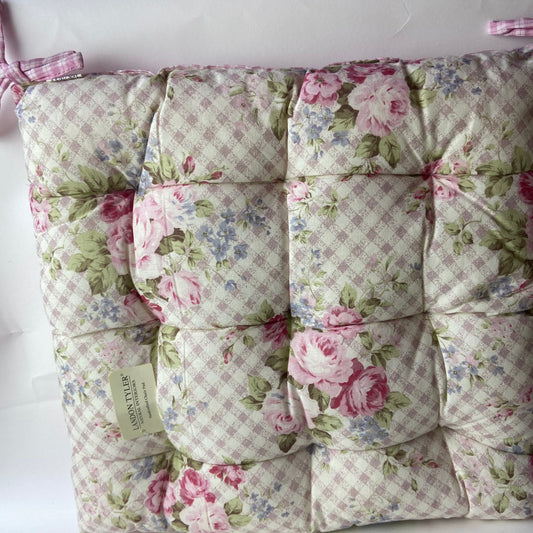 Floral & Check Seat Pad by Landon Tyler