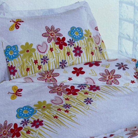 Flower Power Duvet Set by Vandyck - 100% Cotton - Cover 140 x 220 cm - Pillowcase 60 x 70 cm