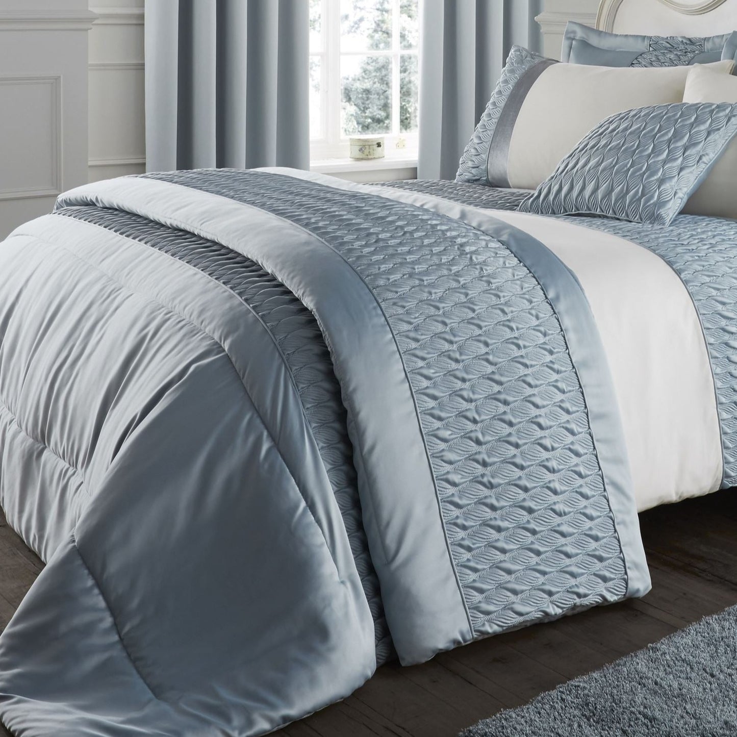 Quilted Luxury Satin Duvet Set by Catherine Lansfield
