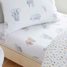 Zoo Animals Fitted Sheet by Little Bianca