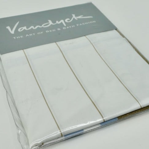 Spring Stripe Pillowcase by Vandyck (white, sand & blue)