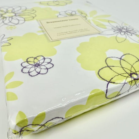Daisy Duvet Cover (green and purple)
