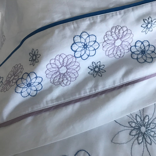 Dahlia Flat Sheet by Dreamweaver Linens - 100% Cotton - Made in Portugal