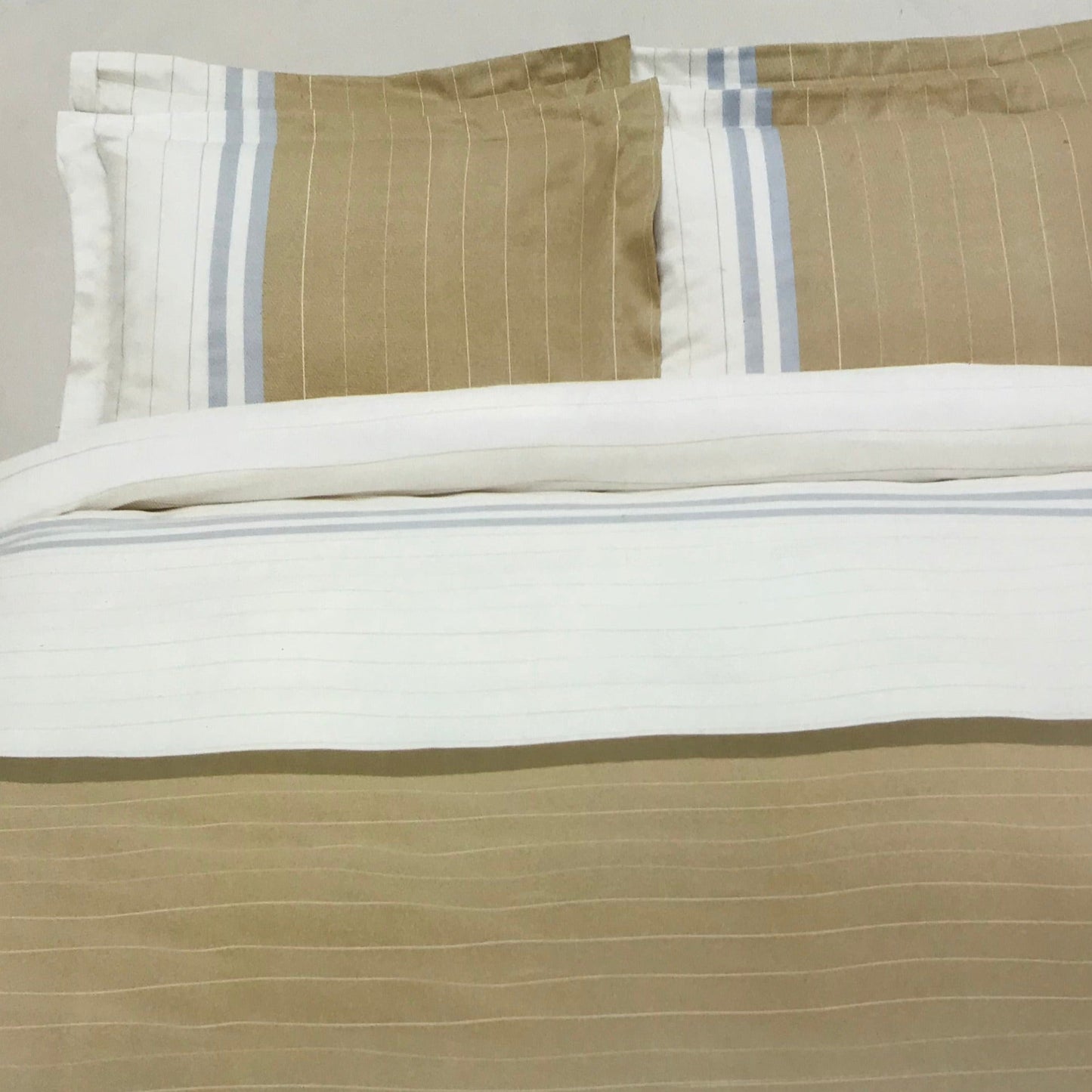 Spring Stripe Duvet Cover by Vandyck (white, sand & blue)