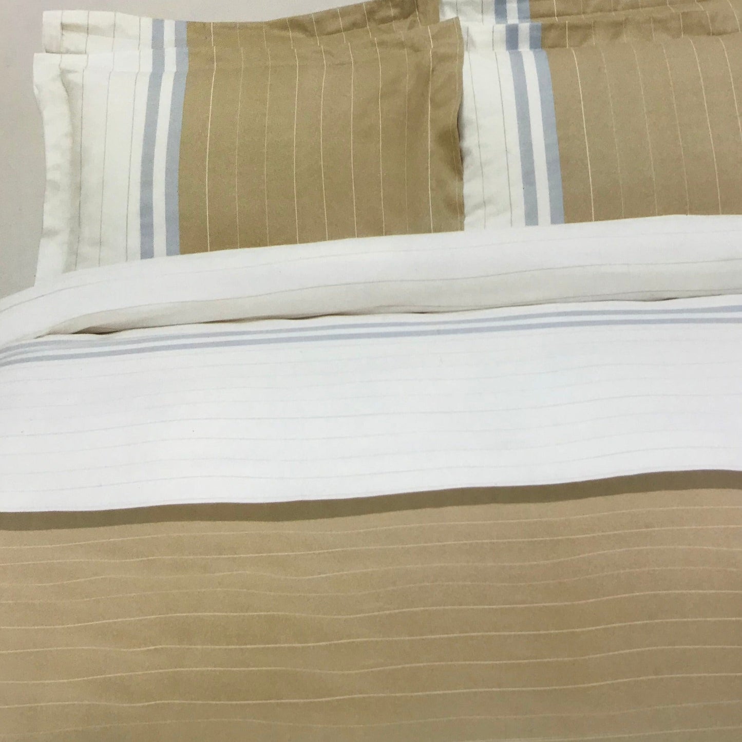 Spring Stripe Pillowcase by Vandyck (white, sand & blue)